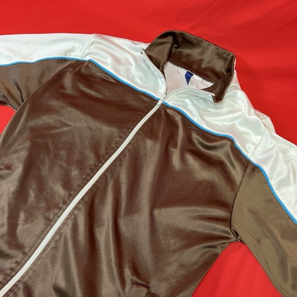 H&M Divided Track Suit Jacket /‎ Men's Large / Full Zip / Brown White / Lg L - Picture 1 of 12